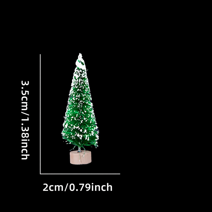 Mini-Weihnachtsbaum aus Holz und Sisal, beschneit