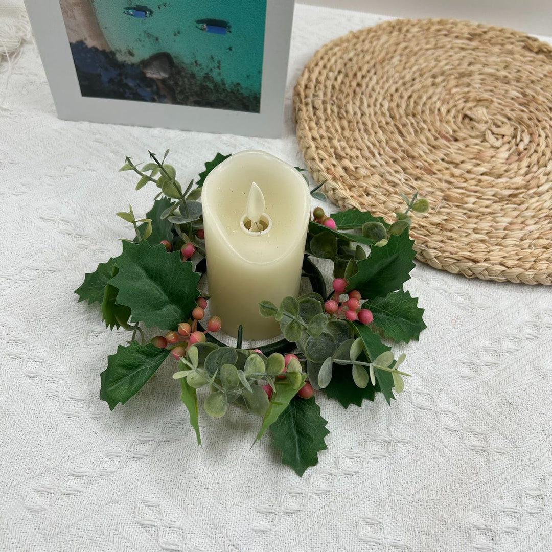 Künstlicher Weihnachtskranz für Kerzenhalter