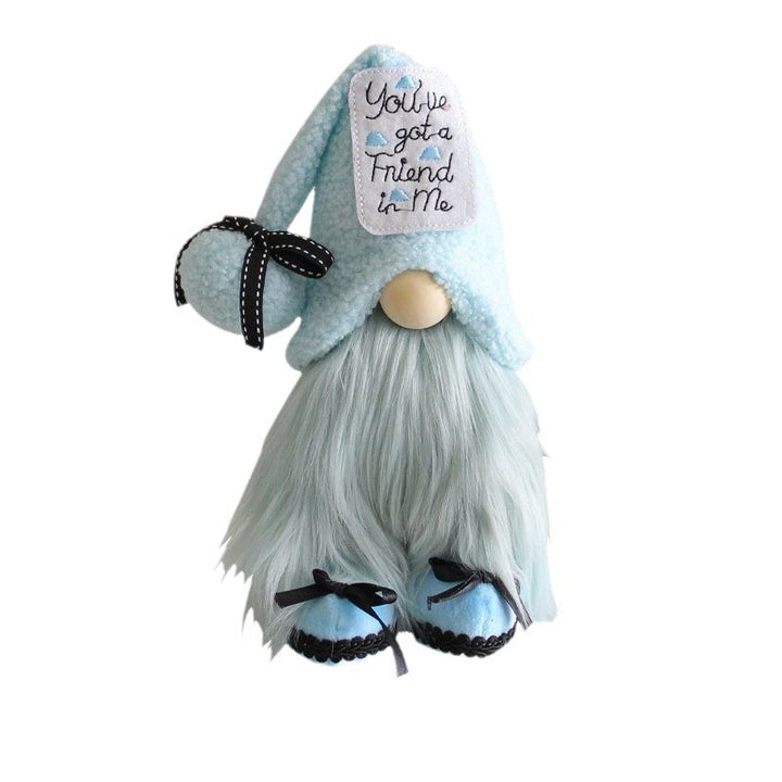 Dekorative Wichtel-Figur, blaues Design