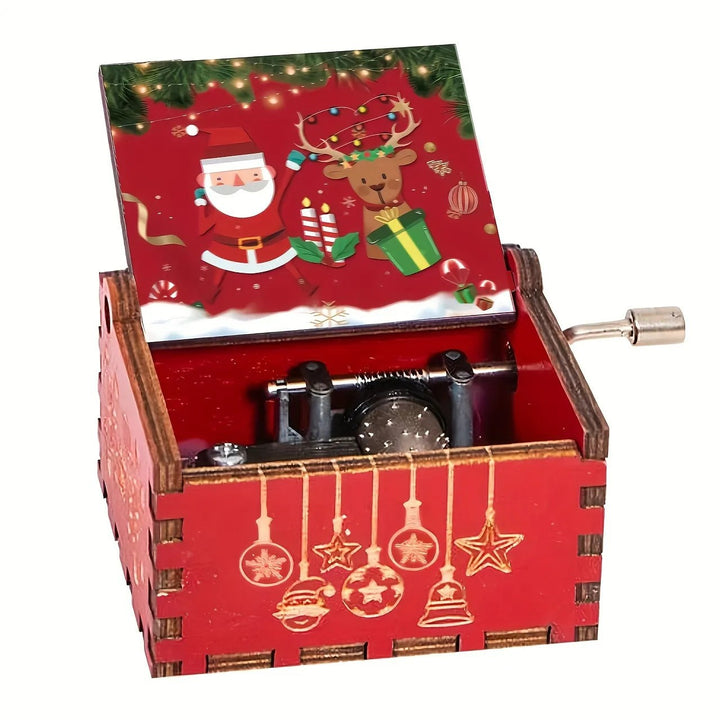 Dekorative hölzerne Spieluhr mit Weihnachtsmotiven