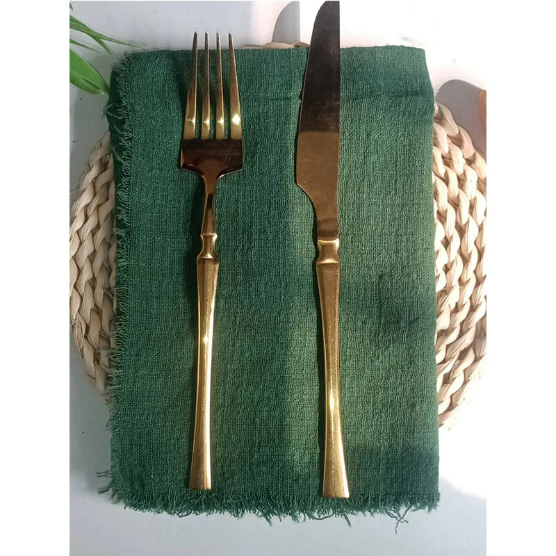 12pcs Baumwoll-Leinen Tischservietten Tischdekoration Stoffservietten | Karnz