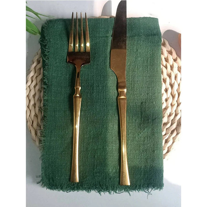 12pcs Baumwoll-Leinen Tischservietten Tischdekoration Stoffservietten | Karnz