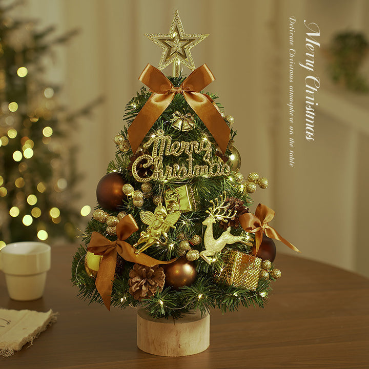 Mini-Weihnachtsbaum aus PVC mit Holzsockel