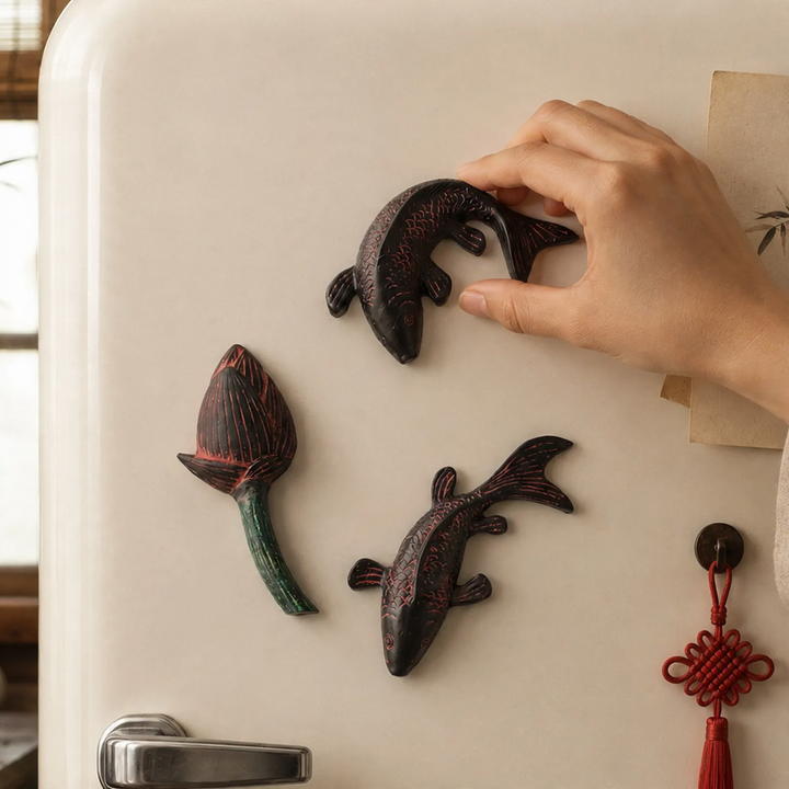 Kunstharz-Magnete, chinesischer Stil mit Koi-Motiven