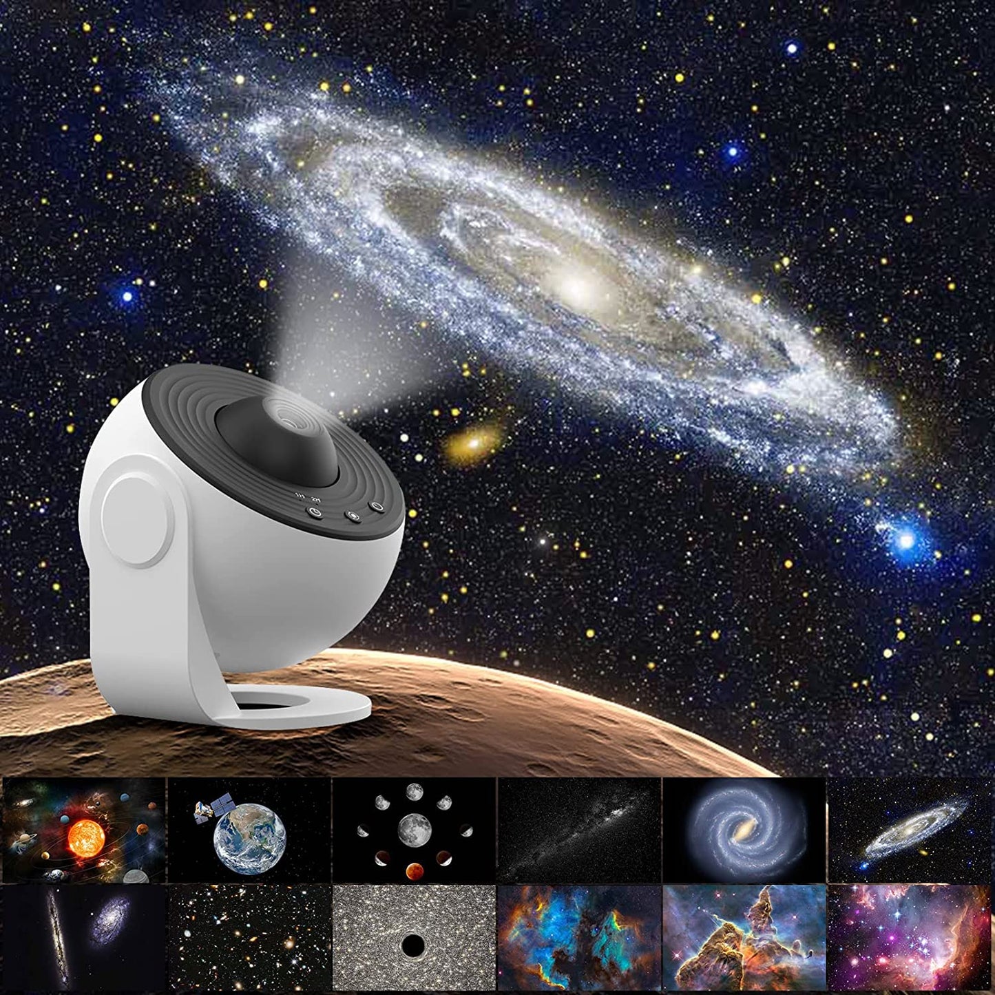 CelestiSphere 13-in-1 Planetarium-Projektor | 360° drehbarer Sternenhimmel- und Galaxienprojektor mit HD-Bildern | Karnz