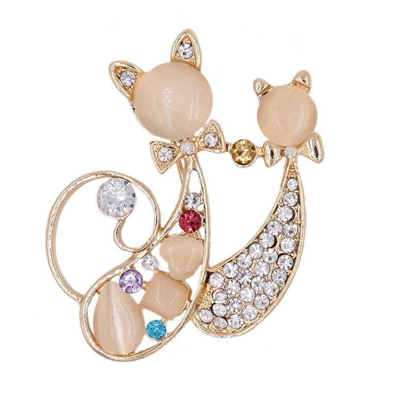 Elegante katzeninspirierte Brosche Karnz