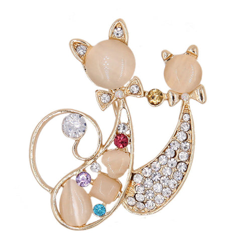 Elegante katzeninspirierte Brosche Karnz