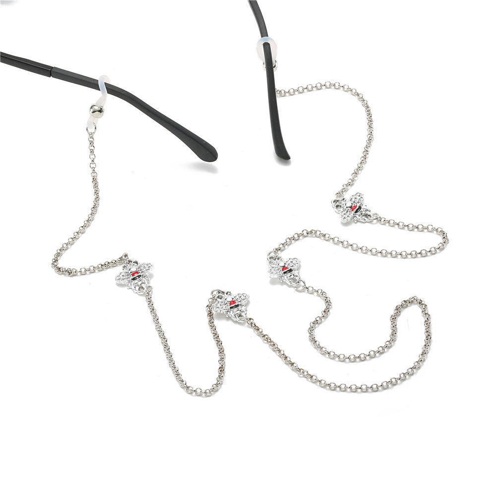 Elegante mit Kristallen verzierte Brillenhalterkette Karnz