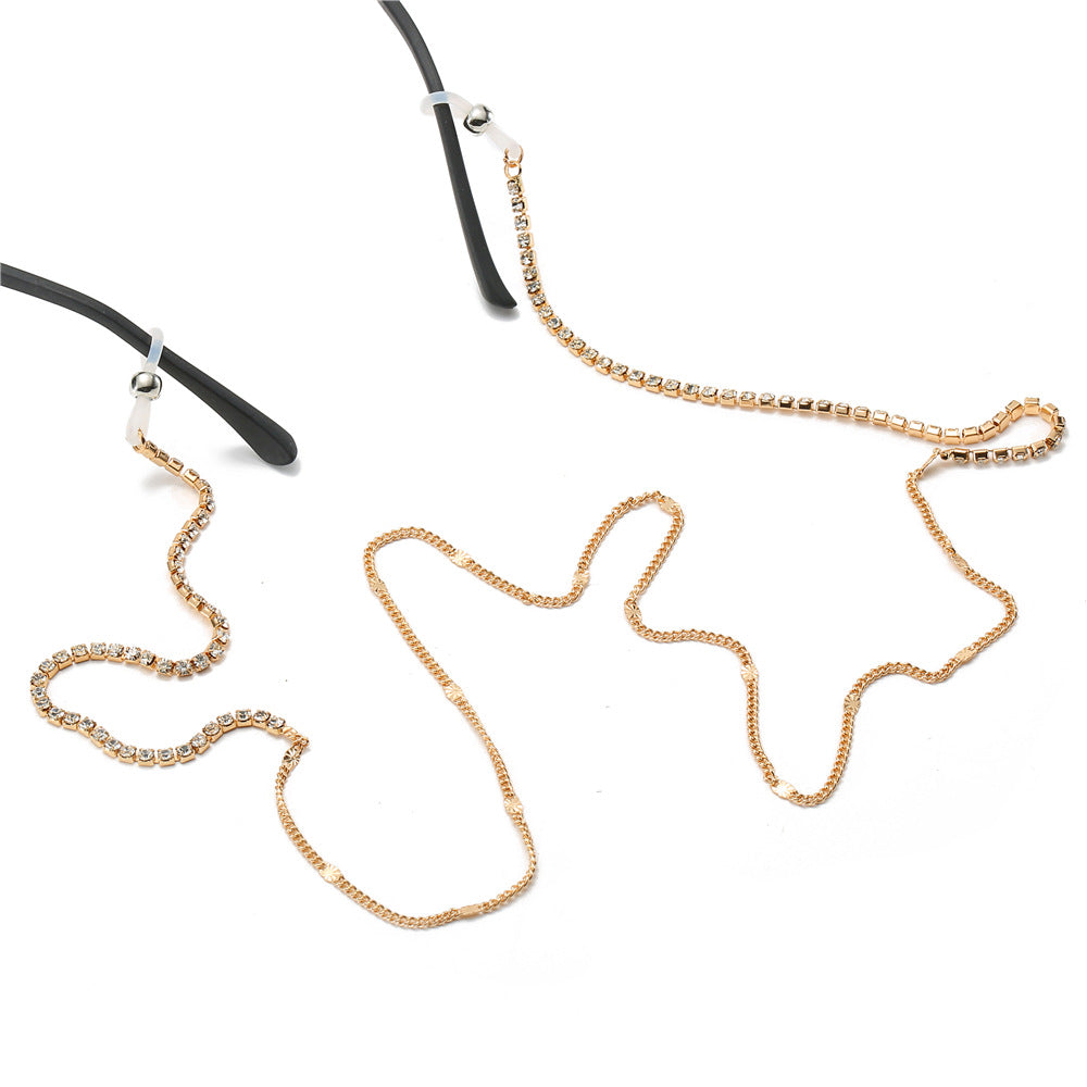 Deluxe Strass-Brille Kette Karnz