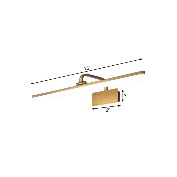 LED Wandleuchte für den Innenbereich mit ultra-dünnem Acrylschirm, gebürstete Messing-Wandleuchte in warm/weißem Licht, 16"/19,5" B | Karnz