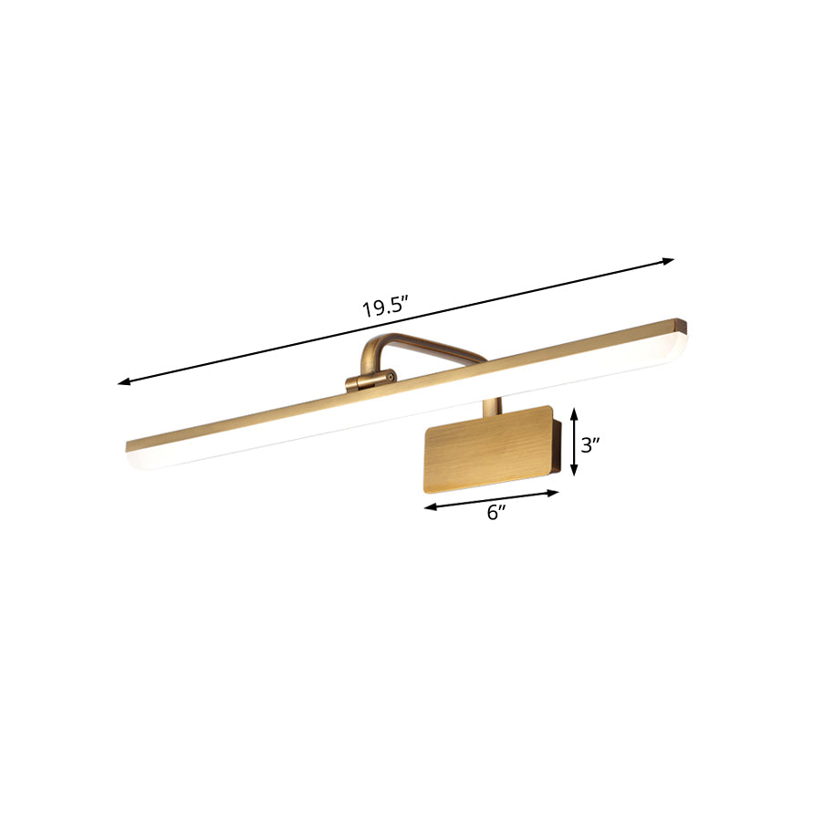 LED Wandleuchte für den Innenbereich mit ultra-dünnem Acrylschirm, gebürstete Messing-Wandleuchte in warm/weißem Licht, 16"/19,5" B | Karnz