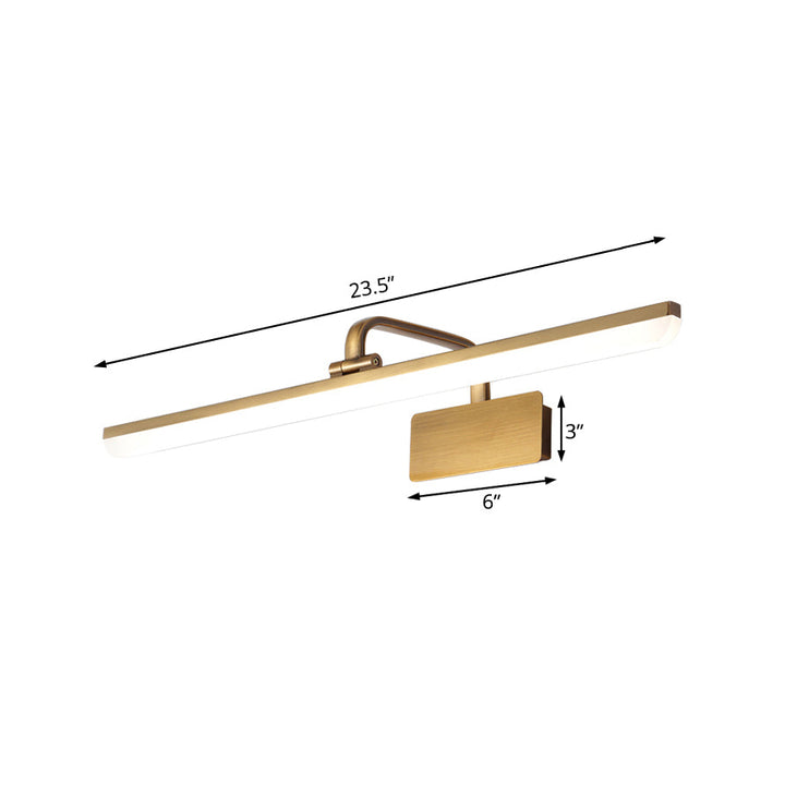 LED Wandleuchte für den Innenbereich mit ultra-dünnem Acrylschirm, gebürstete Messing-Wandleuchte in warm/weißem Licht, 16"/19,5" B | Karnz