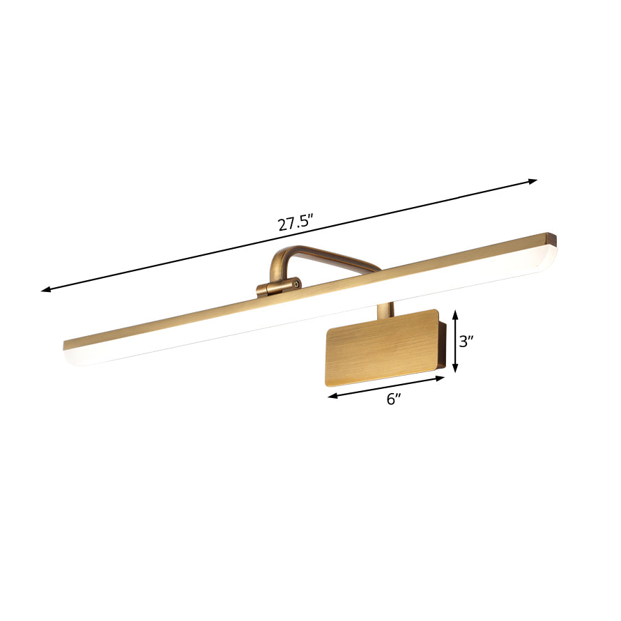 LED Wandleuchte für den Innenbereich mit ultra-dünnem Acrylschirm, gebürstete Messing-Wandleuchte in warm/weißem Licht, 16"/19,5" B | Karnz