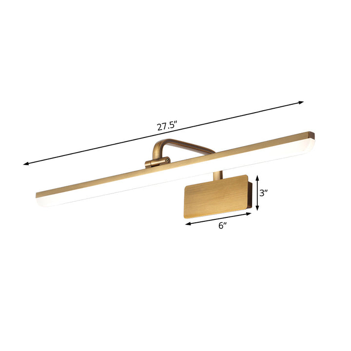 LED Wandleuchte für den Innenbereich mit ultra-dünnem Acrylschirm, gebürstete Messing-Wandleuchte in warm/weißem Licht, 16"/19,5" B | Karnz