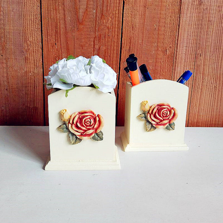 Dekorative Blumen Schreibtisch-Organizer