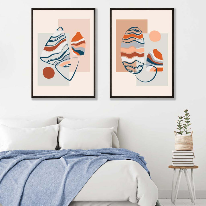 Boho-Pastellformen, 2er-Set Kunstdrucke