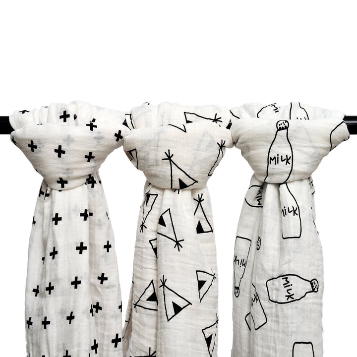 Baumwoll-Musselin Babydecke mit Herzmuster Karnz