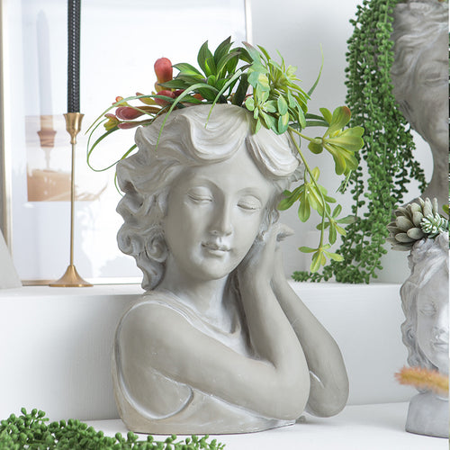Kunstvolle Kopfskulptur Blumentopf Karnz
