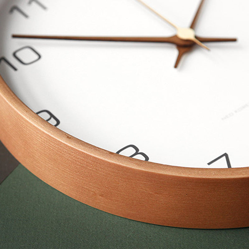 Minimalistische Holz-Wanduhr - Stille analoge Uhr aus massivem Holz für Wohnzimmer und Schlafzimmer | Karnz