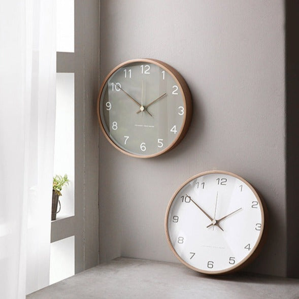 Minimalistische Holz-Wanduhr - Stille analoge Uhr aus massivem Holz für Wohnzimmer und Schlafzimmer | Karnz