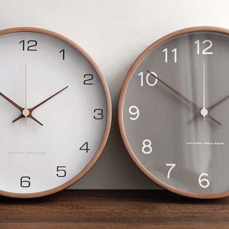 Minimalistische Holz-Wanduhr - Stille analoge Uhr aus massivem Holz für Wohnzimmer und Schlafzimmer | Karnz