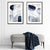 Set aus 2 gerahmten Kunstdrucken mit abstrakten Formen in Blau und Silber