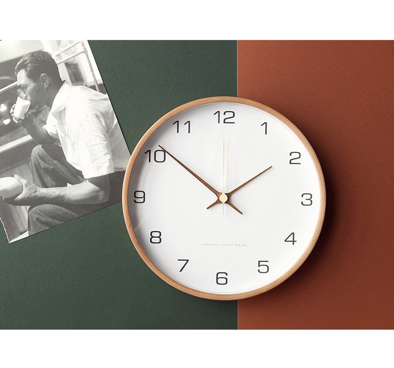 Minimalistische Holz-Wanduhr - Stille analoge Uhr aus massivem Holz für Wohnzimmer und Schlafzimmer | Karnz