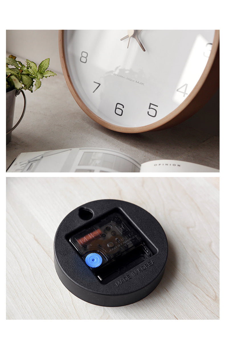 Minimalistische Holz-Wanduhr - Stille analoge Uhr aus massivem Holz für Wohnzimmer und Schlafzimmer | Karnz