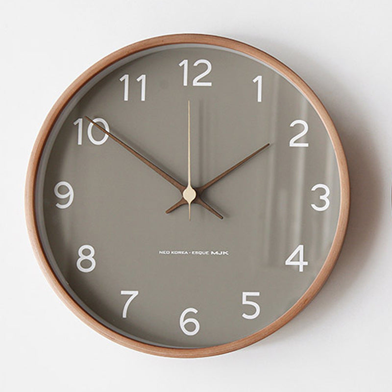 Minimalistische Holz-Wanduhr - Stille analoge Uhr aus massivem Holz für Wohnzimmer und Schlafzimmer | Karnz