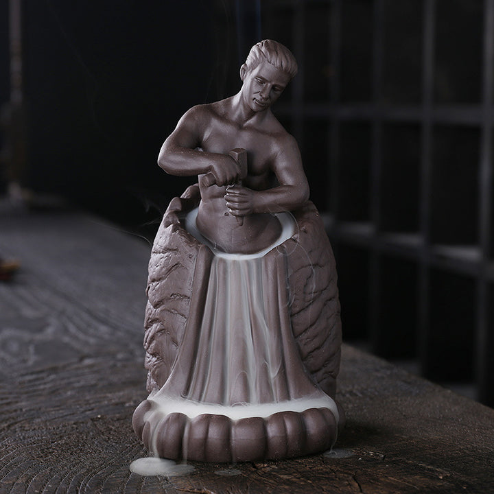 Künstlerische Wasserfall Männer Skulptur Räuchergefäß