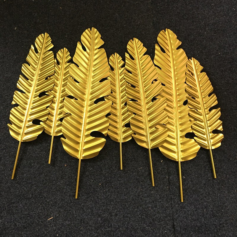 Dekoratives Metallic Blatt Wandkunst Set Karnz