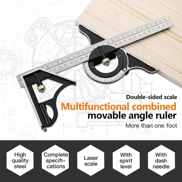 Multifunktionales Kombinations-Winkelmesser-Set, machen Sie die Arbeit effizienter! 💼🏃‍♂️