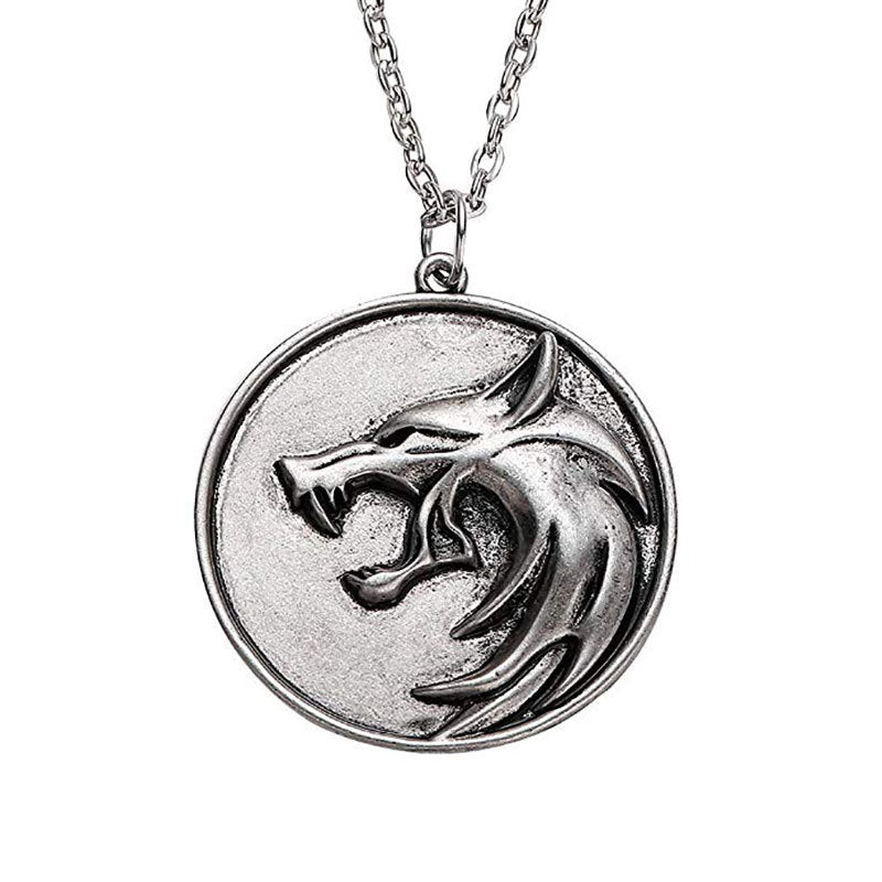 Wolf Emblem Anhänger Halskette Karnz