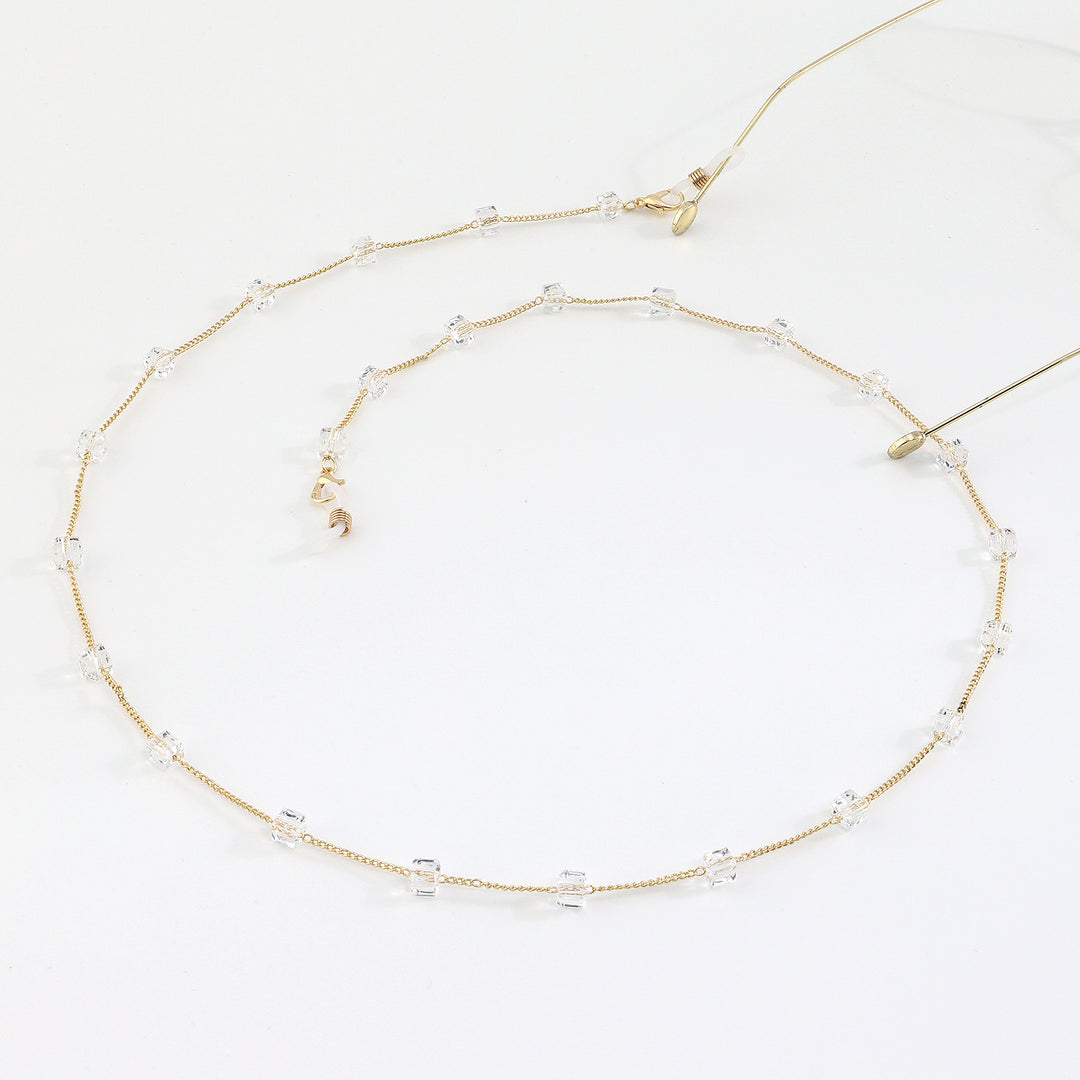 Minimalistische Kristall Brillen Kette Karnz