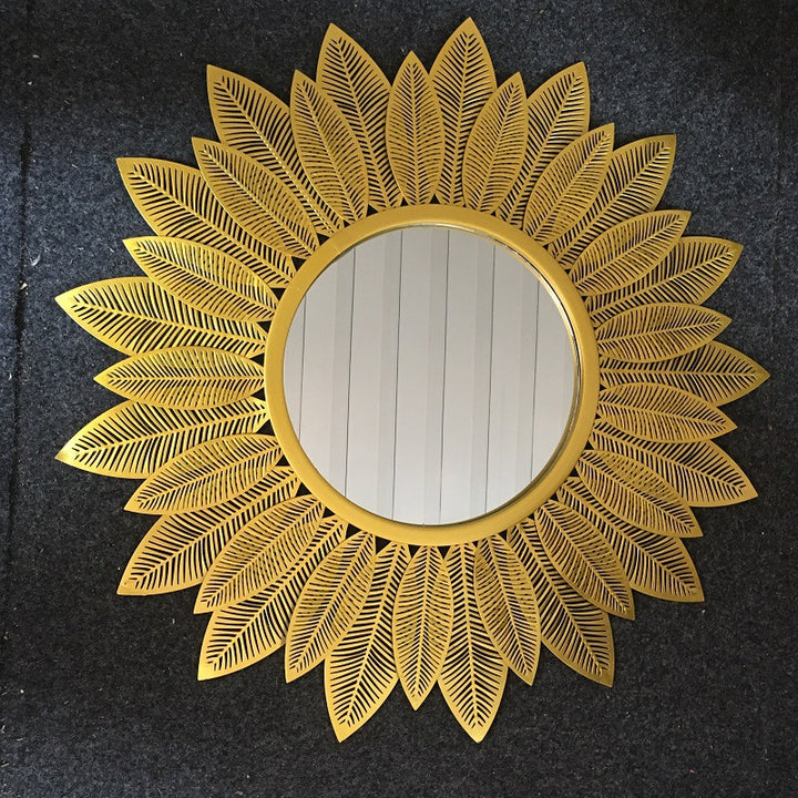 Dekorativer runder floraler Wandspiegel Karnz