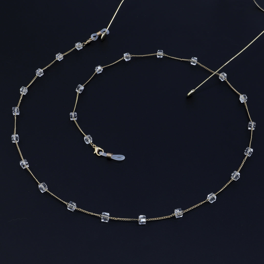 Minimalistische Kristall Brillen Kette Karnz