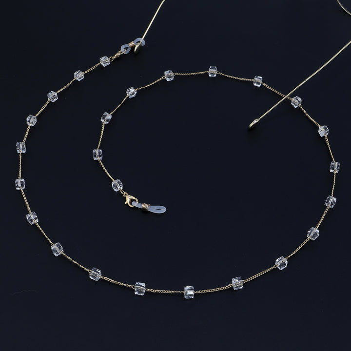 Minimalistische Kristall Brillen Kette Karnz