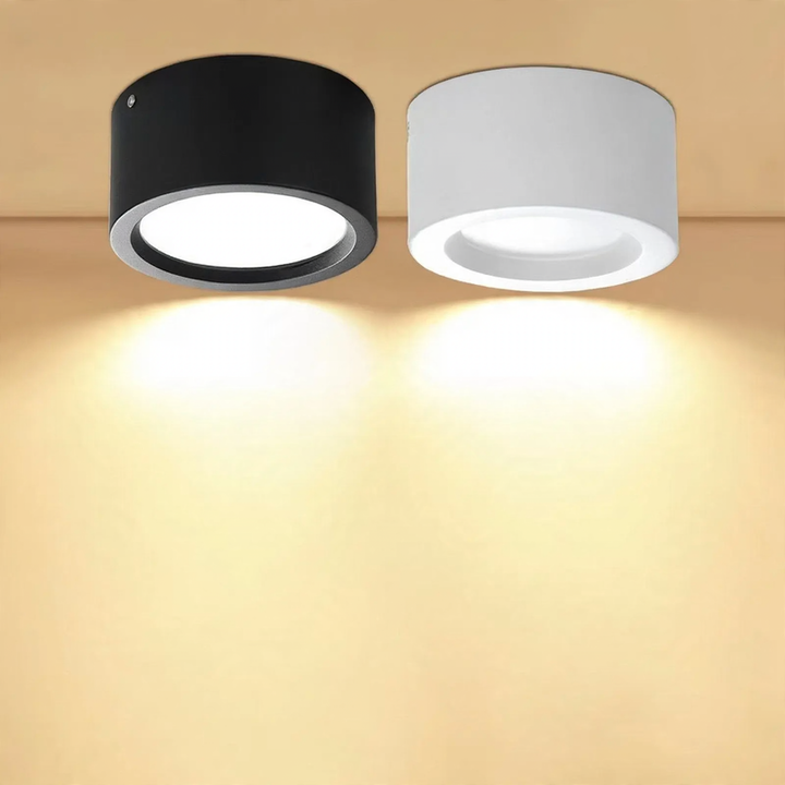 LED-Aufbauleuchte rund, Edelstahl