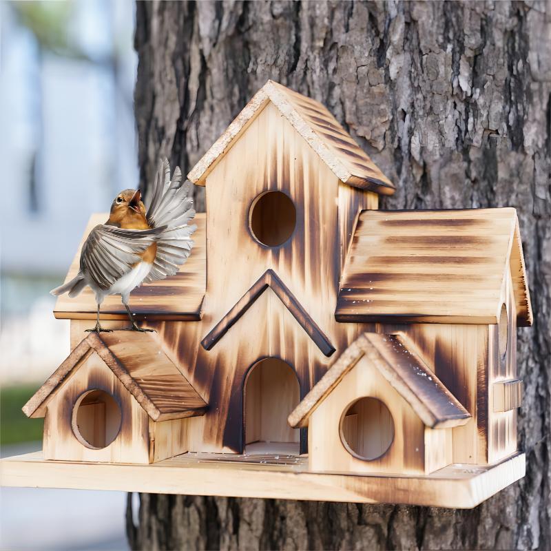 Vogelhaus im Villen-Stil aus Holz