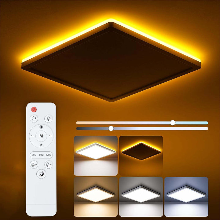 LED-Deckenleuchte mit Farbwechsel und Hintergrundlicht