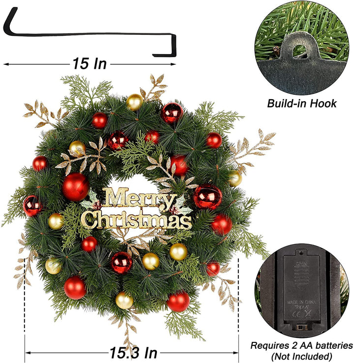 Weihnachtskranz aus PVC und PE mit LED-Dekoration