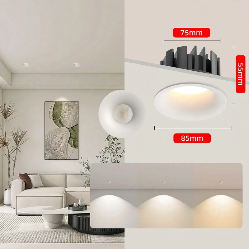 Einbau-Deckenleuchte mit COB-Lichtquelle