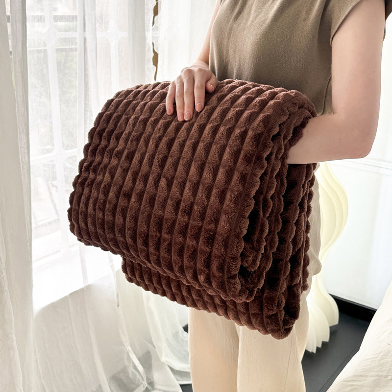 Warme Flanell-Wohndecke mit Struktur, ganzjährig geeignet