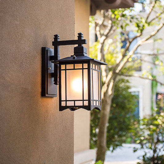 Moderner wasserdichter Solar-Aluminium-Chinesischer Pavillon Form 1-Licht-Wand sconces Lampe | Karnz
