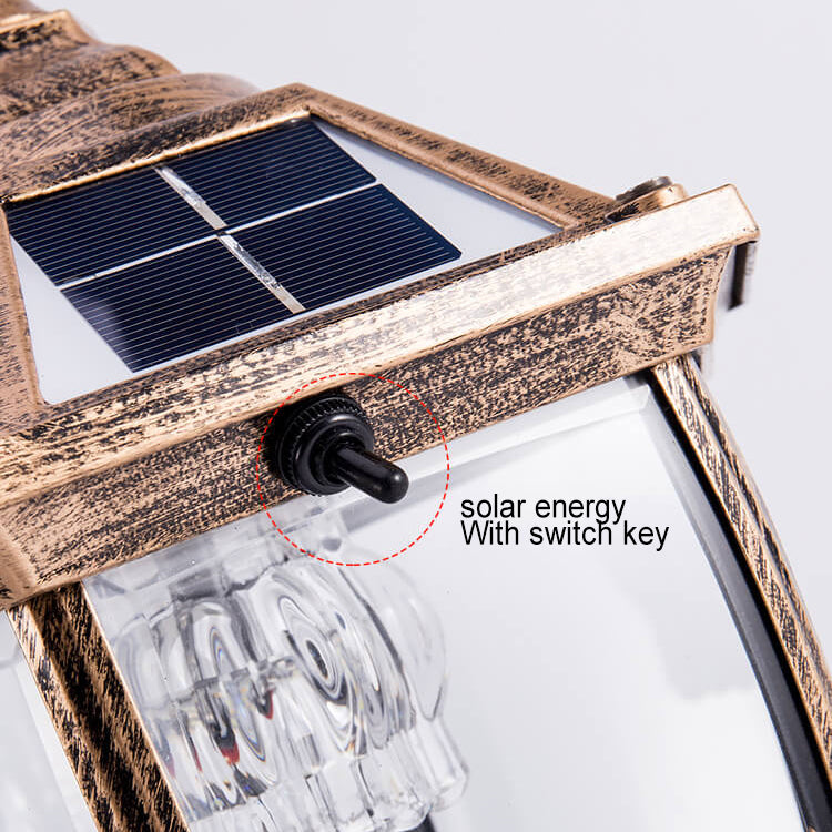 Wasserdichte, solarbetriebene Gartenleuchte aus Aluminium und Glas mit 1-flammigem Design
