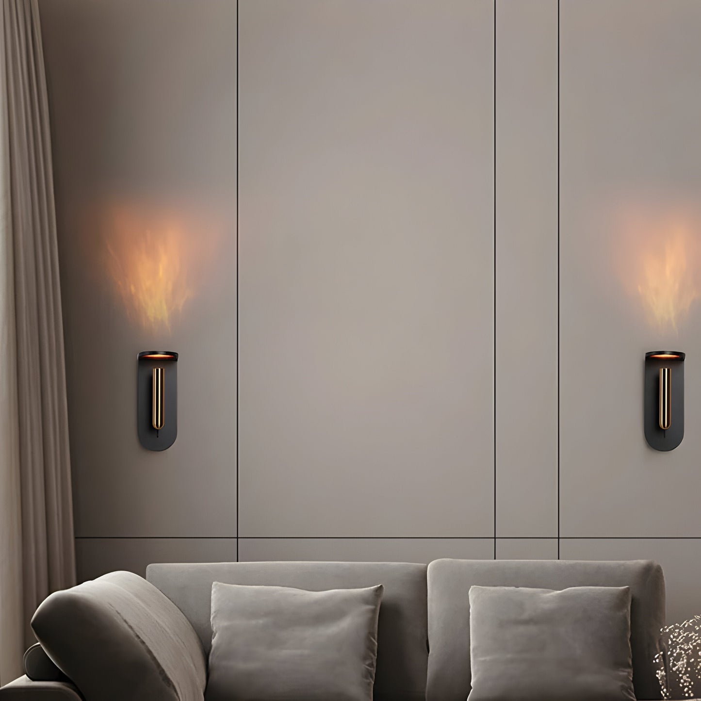 Verstellbare nordische LED-Wandlampe mit Flammeneffekt Karnz