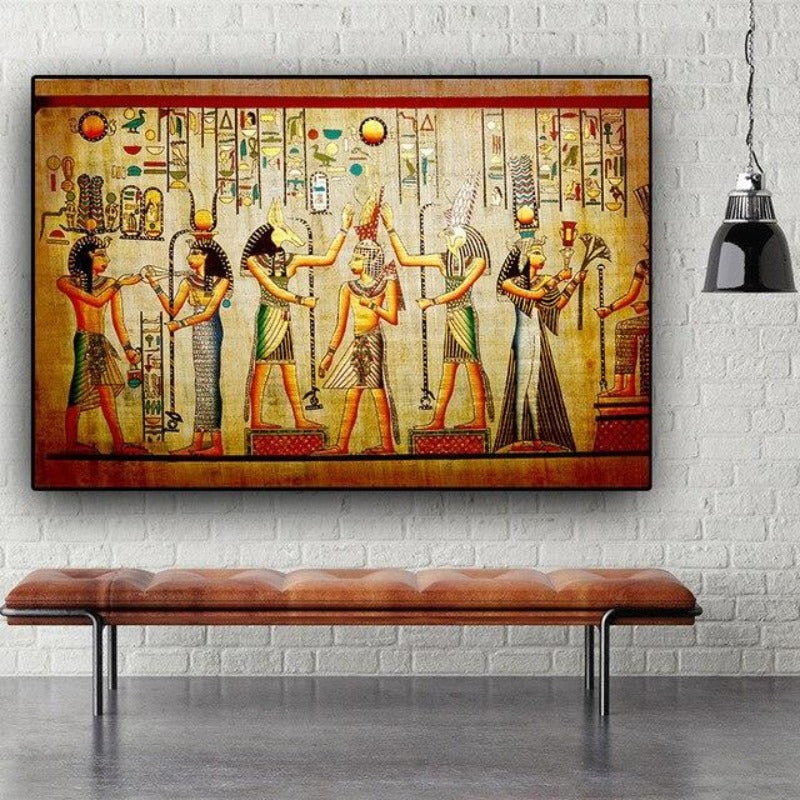 Pharao Retro Painting - Leinwand Wandkunst Malerei