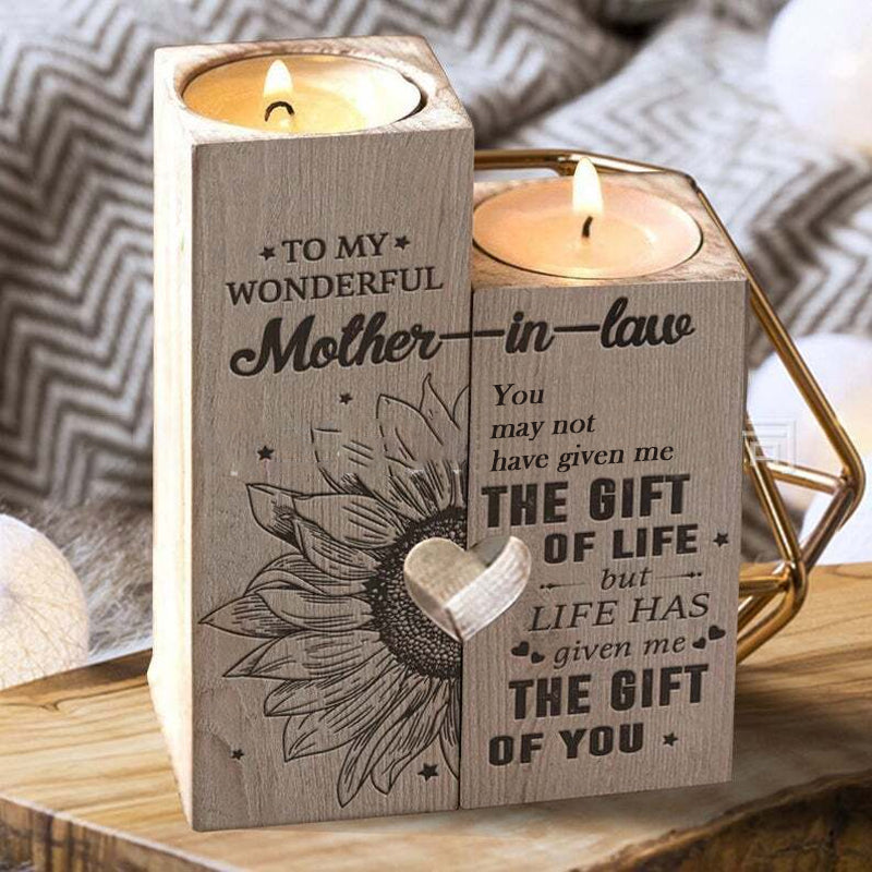 Smile A Lot More - Holz Teelichthalter mit Kerze Geschenk für Ihre Lieben | Karnz
