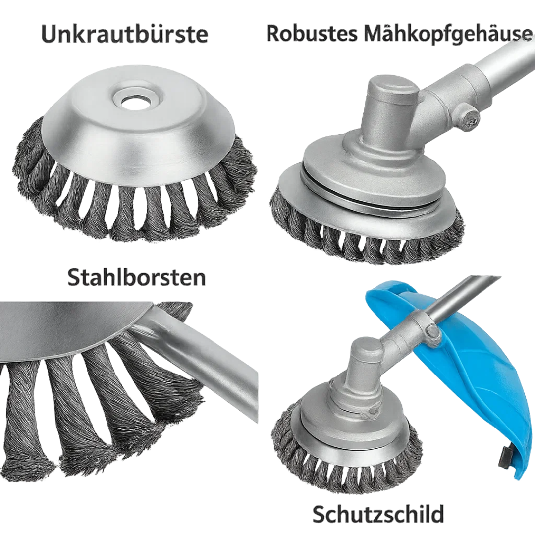 GrassCut TurboHead – Universelle 6-Klingen Unkrautbürste für Trimmer | Karnz