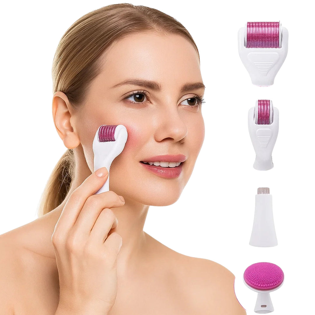 DermaGlow Mikronadel Derma Roller Set – Anti-Aging – Titan Nadeln – Hauspflege für Frauen Karnz